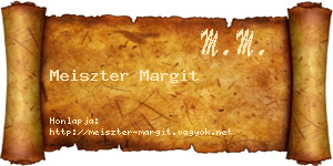 Meiszter Margit névjegykártya